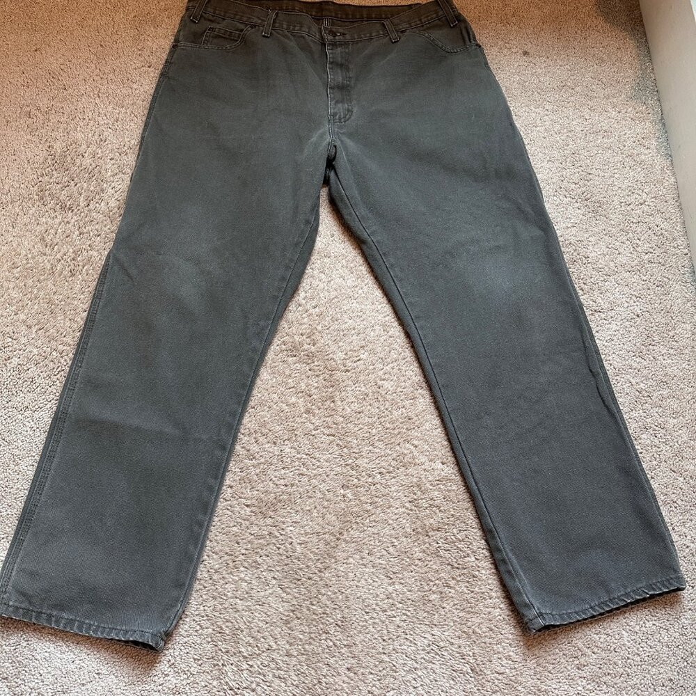 Dickies Pants Mens 40x32‎ Relaxed Fit Heavyweight Duck Carpenter Green Workwear
